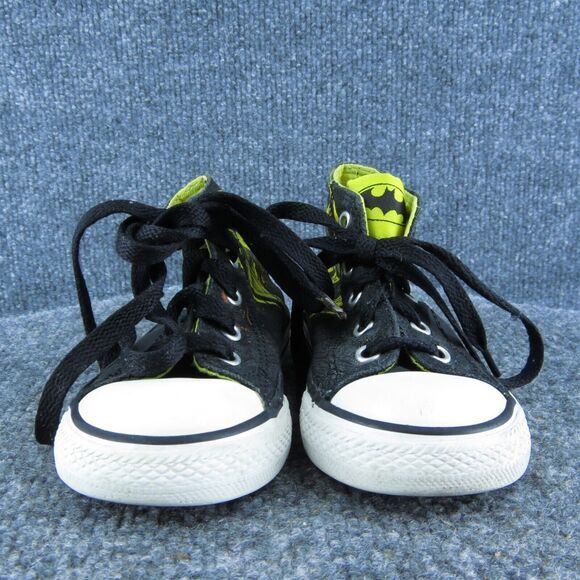 Converse Boys Sneaker Shoes Black Synthetic‎ Lace Up Size T 7 Medium - Picture 2 of 8